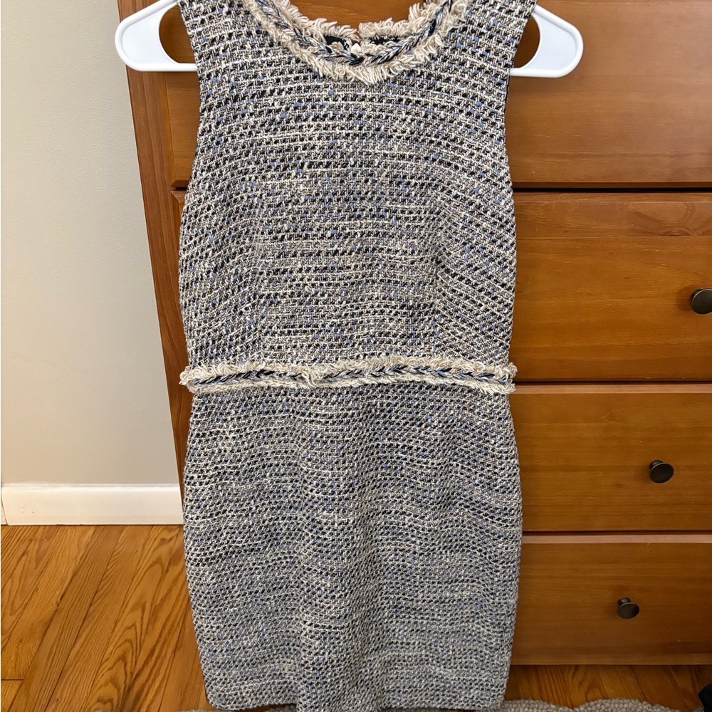 J. Crew Multicolored Tweed Fringe Dress Size 4